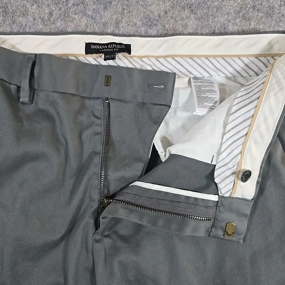 Banana Republic Classic Chinos Pants Mens 35 X 32 Gray Trouser Slack Work 2 Play